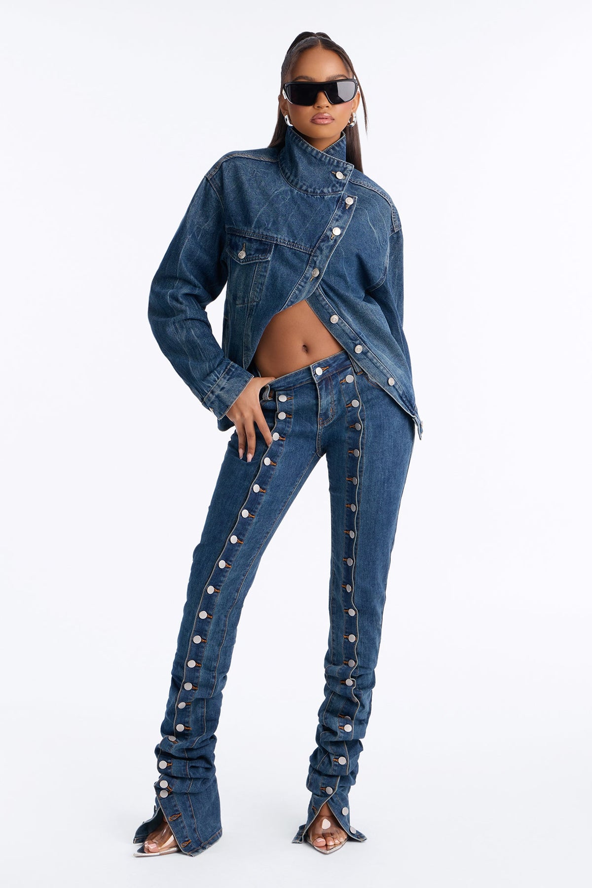 Lexington Low Rise Stacked Slim Straight Tall Jeans - Dark Wash