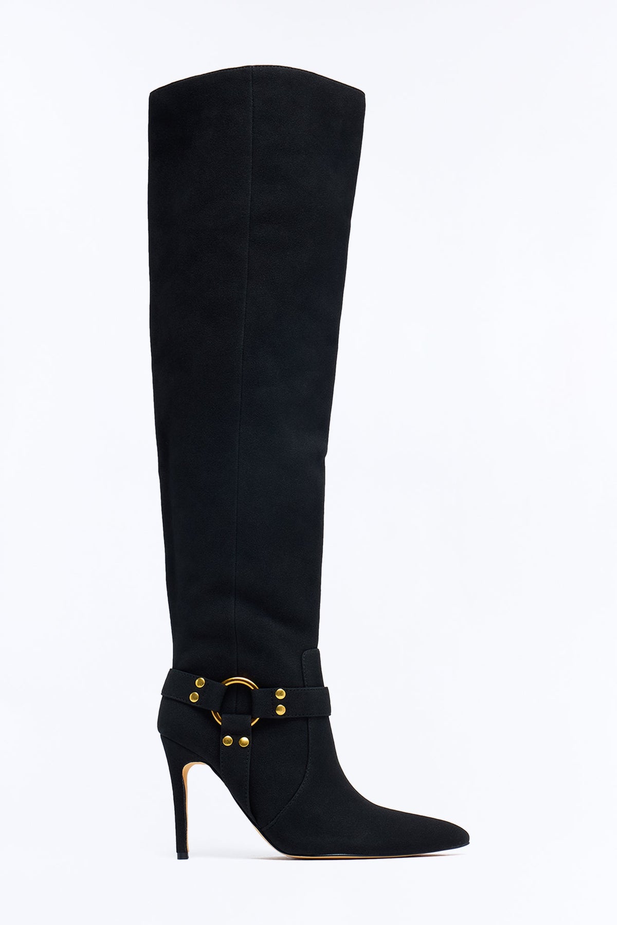 Read the Room Knee High Heeled Boots - Black