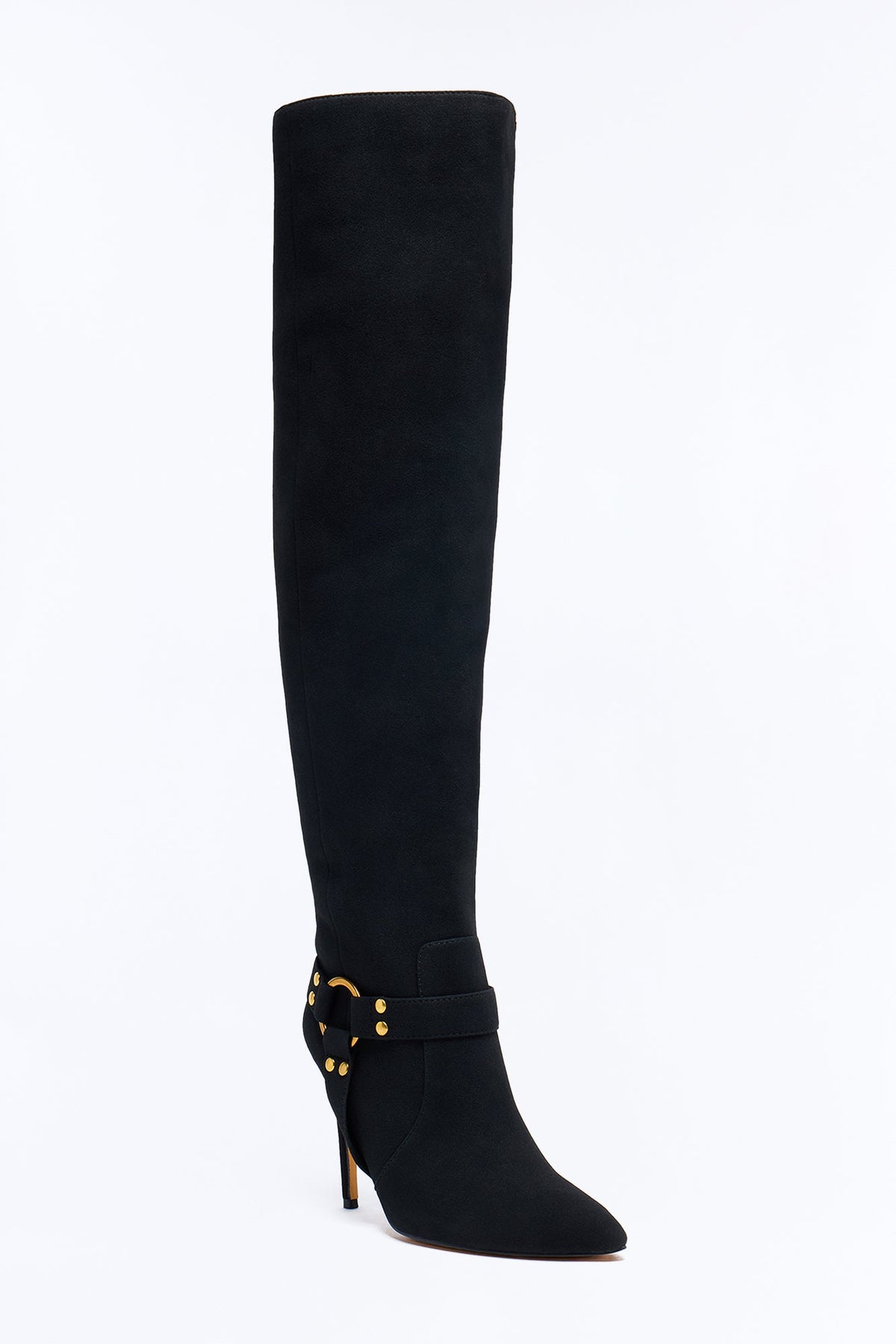 Read the Room Knee High Heeled Boots - Black