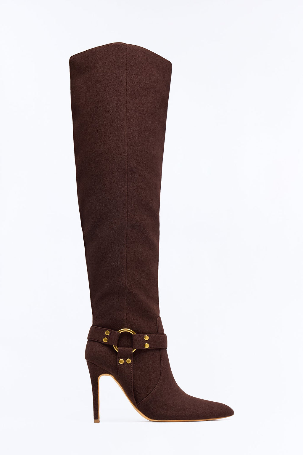 Read the Room Knee High Heeled Boots - Brown