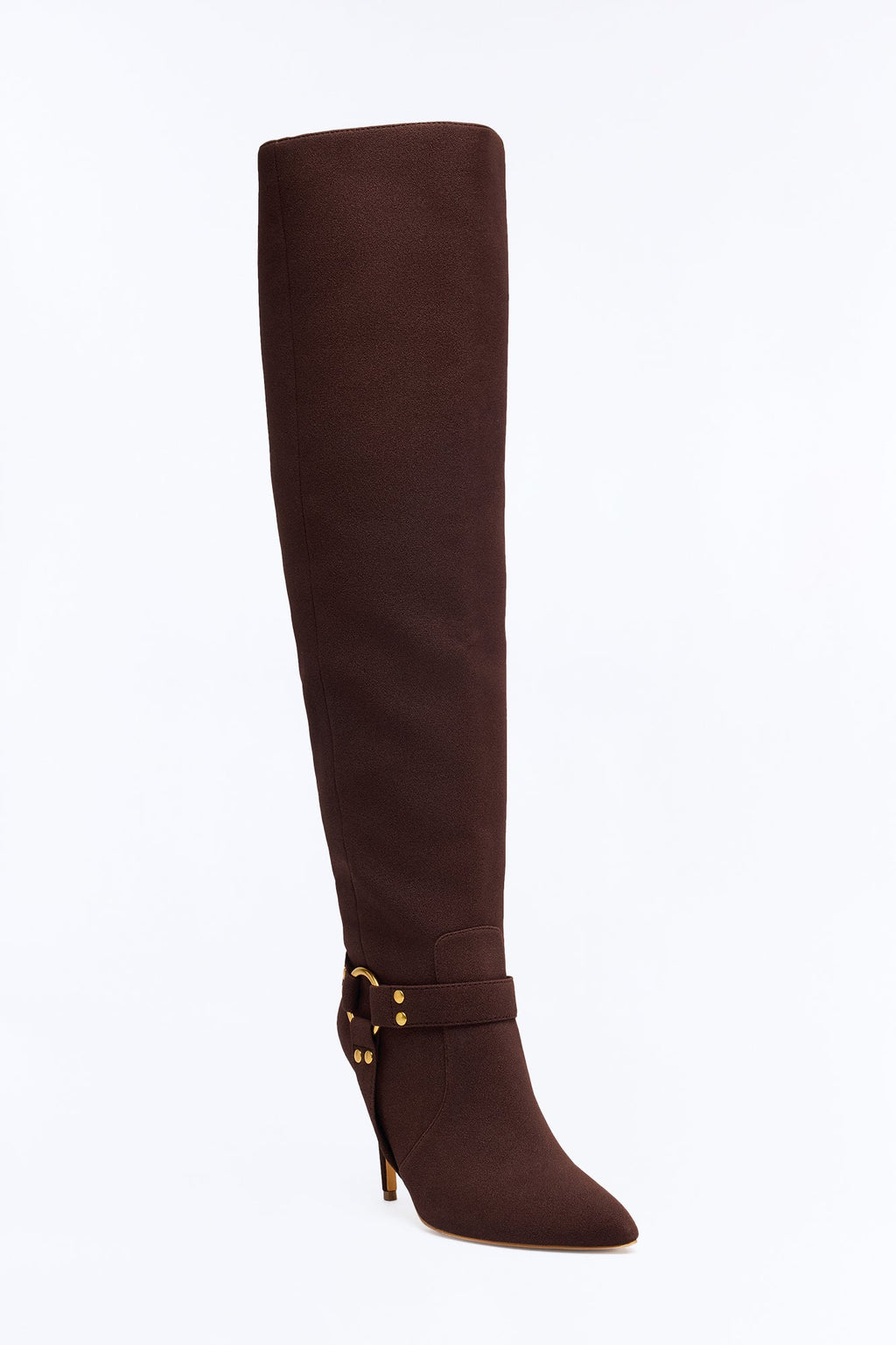Read the Room Knee High Heeled Boots - Brown