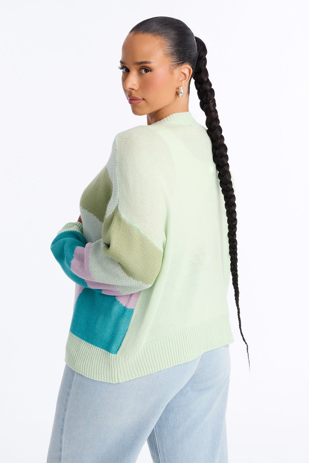 Electric Sky Abstract Cardigan - Green/combo