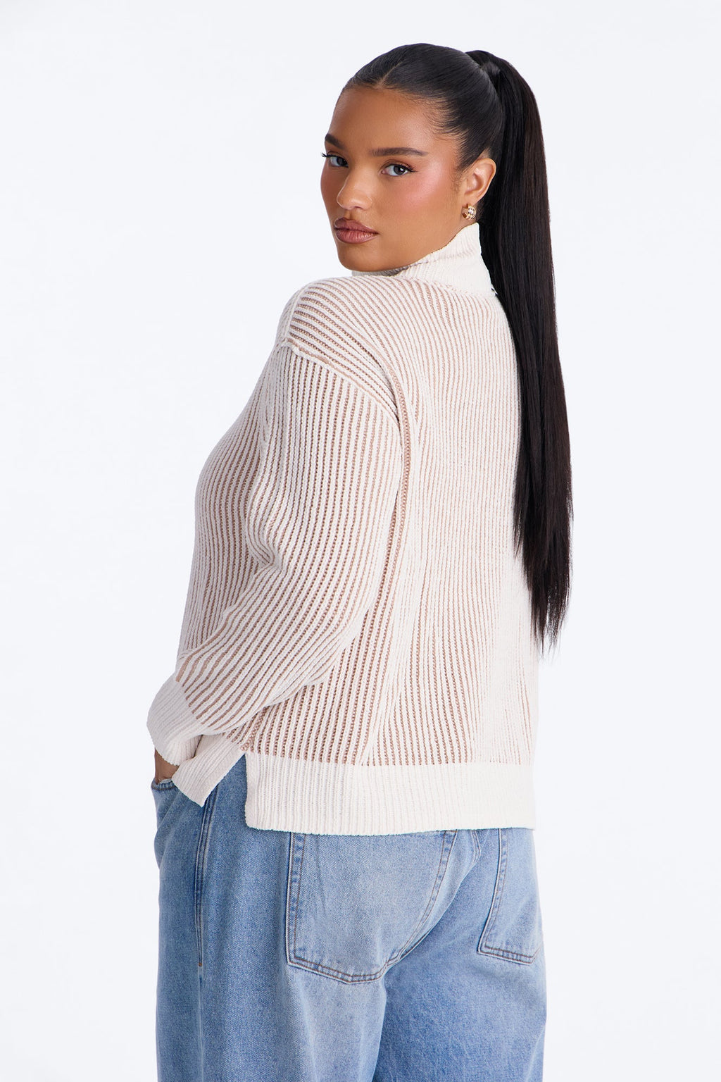 Fall Back Quarter Zipper Sweater - Taupe/combo