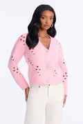 Feeling Festive Candy Cane Cardigan - Pink/combo