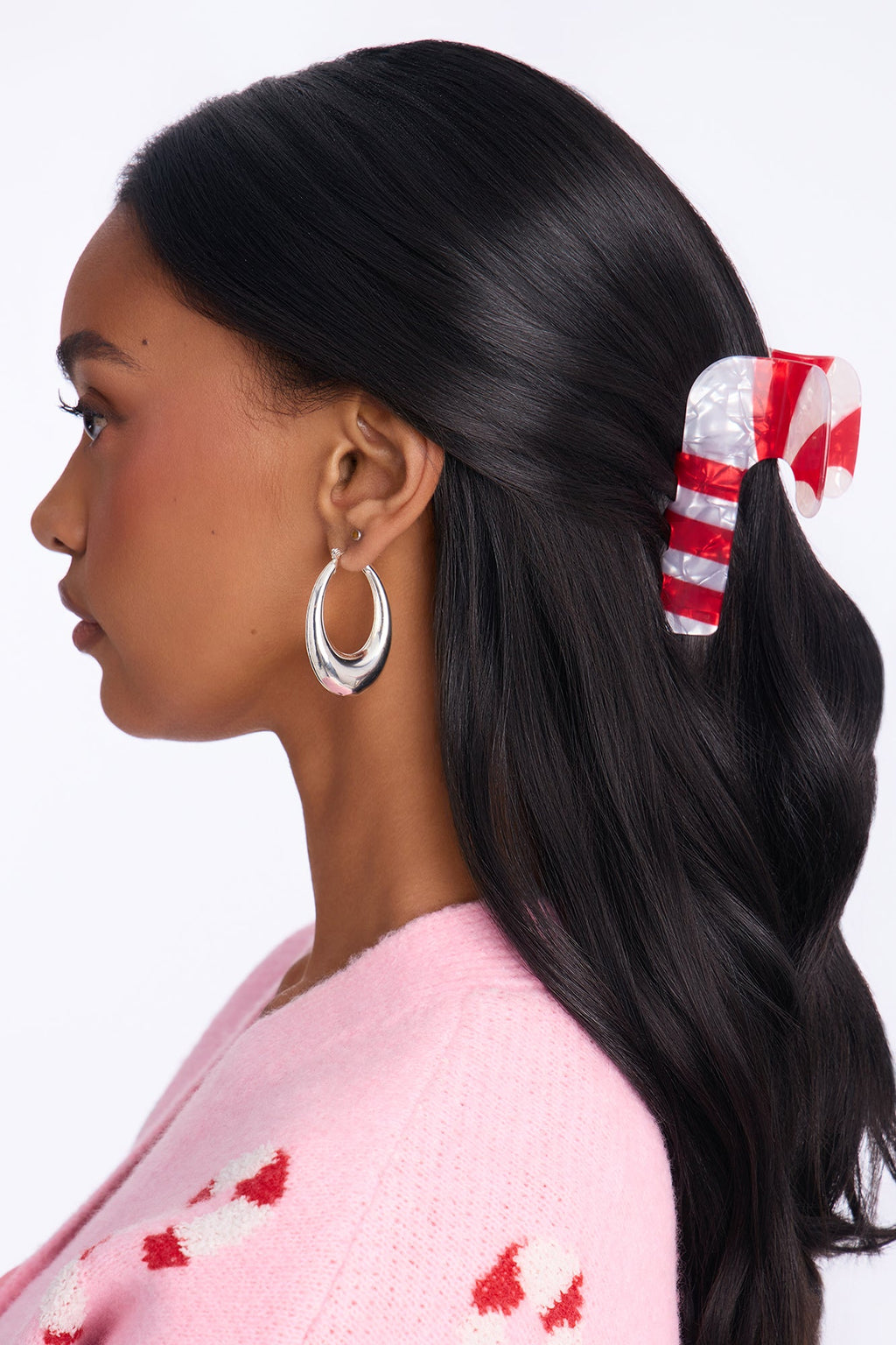 Feeling Festive Candy Cane Cardigan - Pink/combo