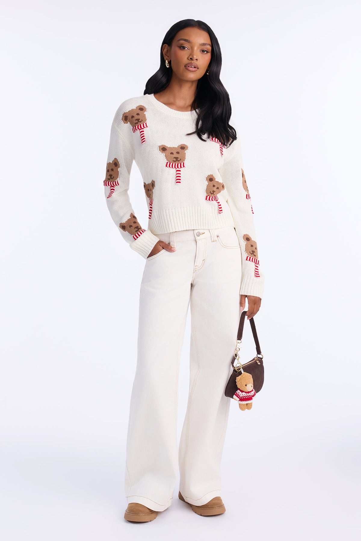 Holiday Teddy Pullover Sweater - Ivory/combo