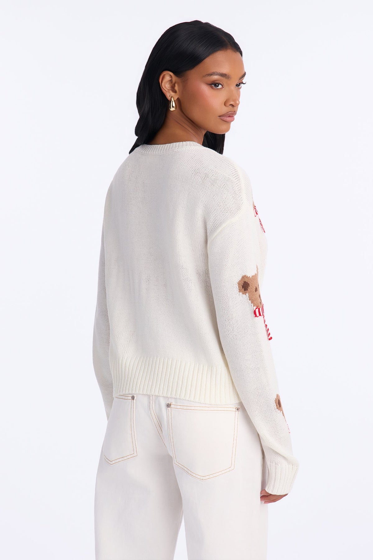 Holiday Teddy Pullover Sweater - Ivory/combo