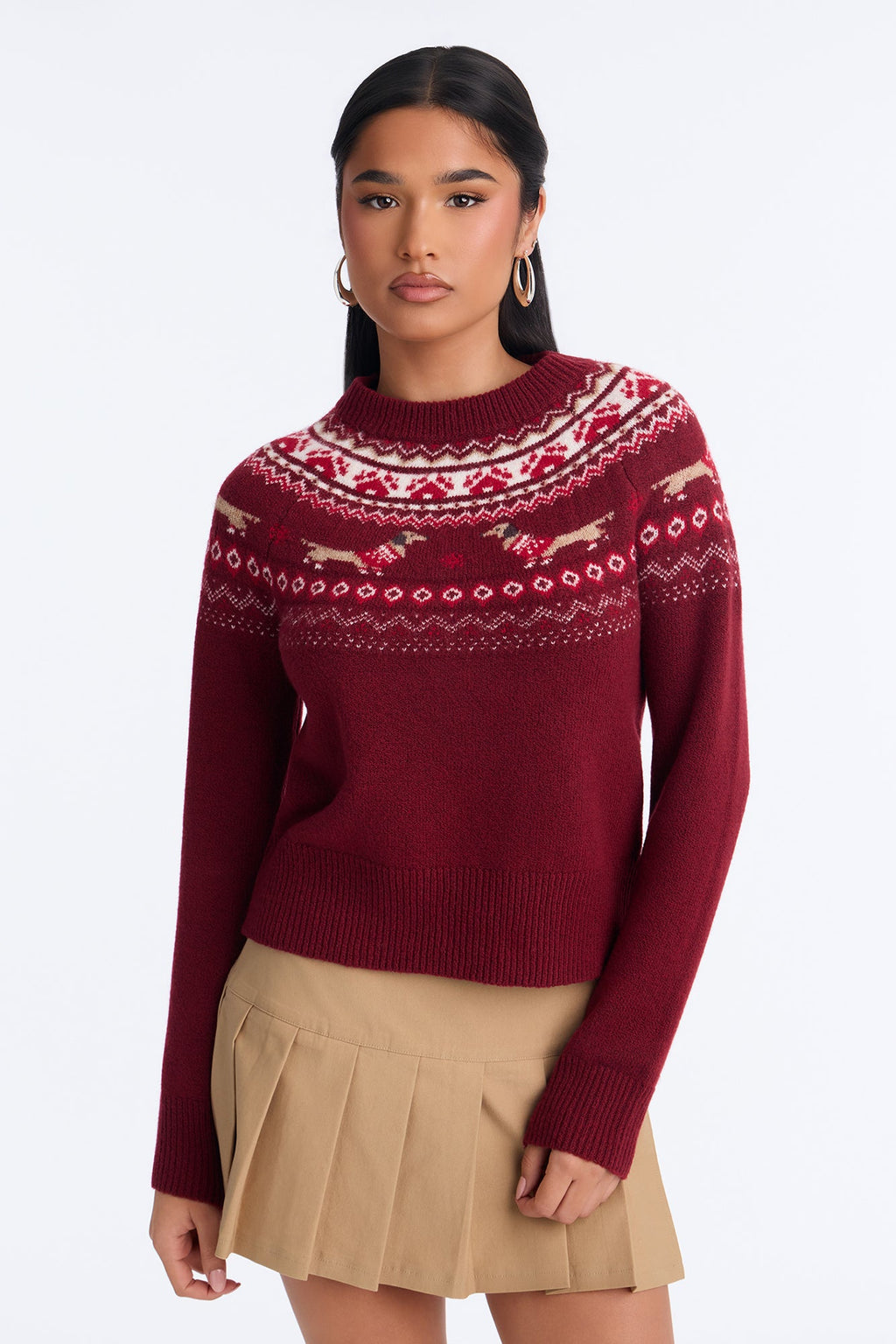 Merry Everything Fair Isle Pullover Sweater - Red/combo