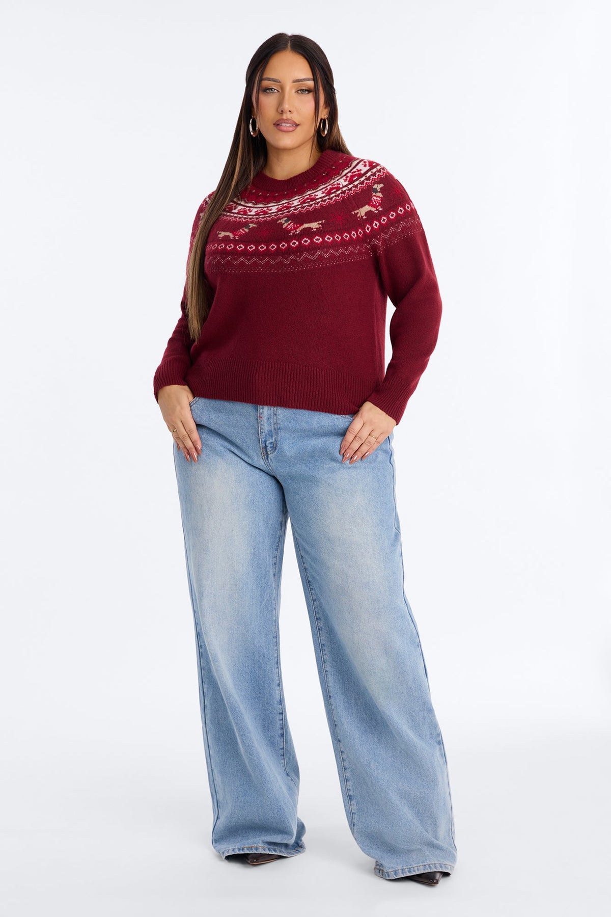 Merry Everything Fair Isle Pullover Sweater - Red/combo