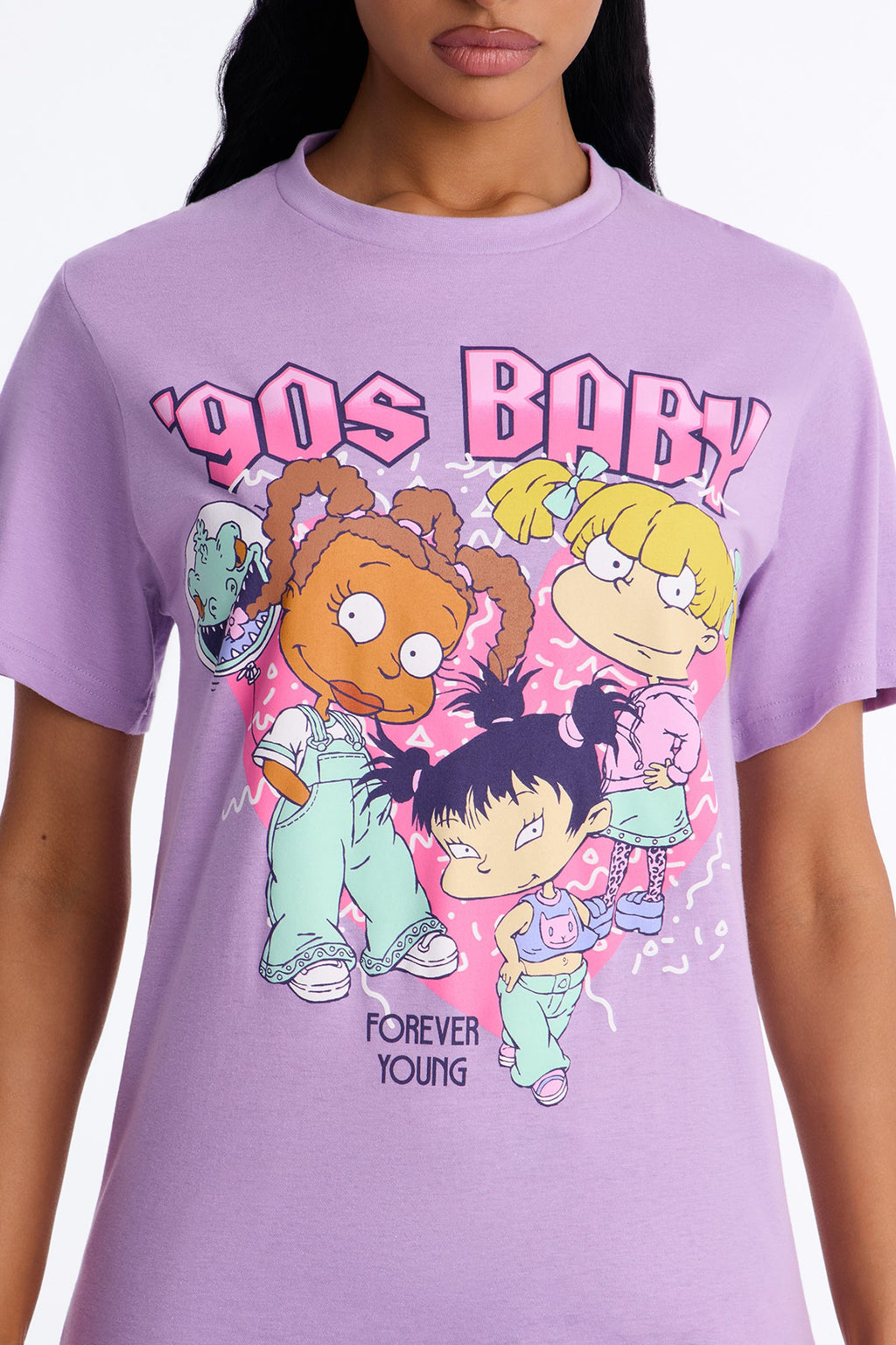 Rugrats 90s Baby Oversized Tee - Purple