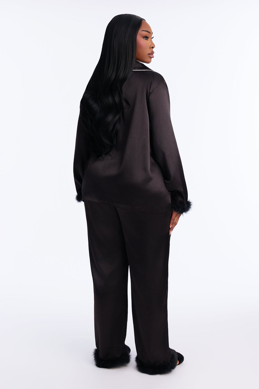 Sweet Dreams Satin PJ Pant Set - Black