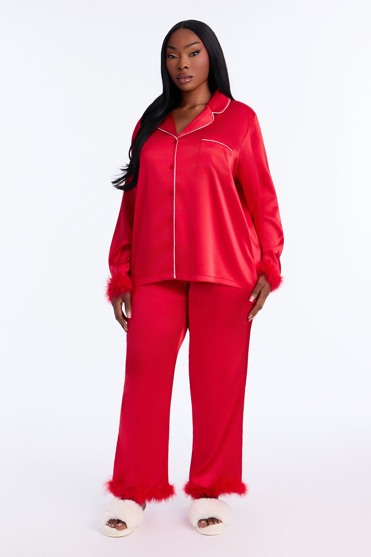 Sweet Dreams Satin PJ Pant Set - Red