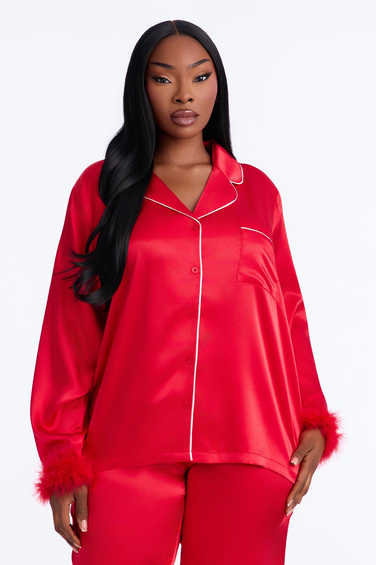 Sweet Dreams Satin PJ Pant Set - Red