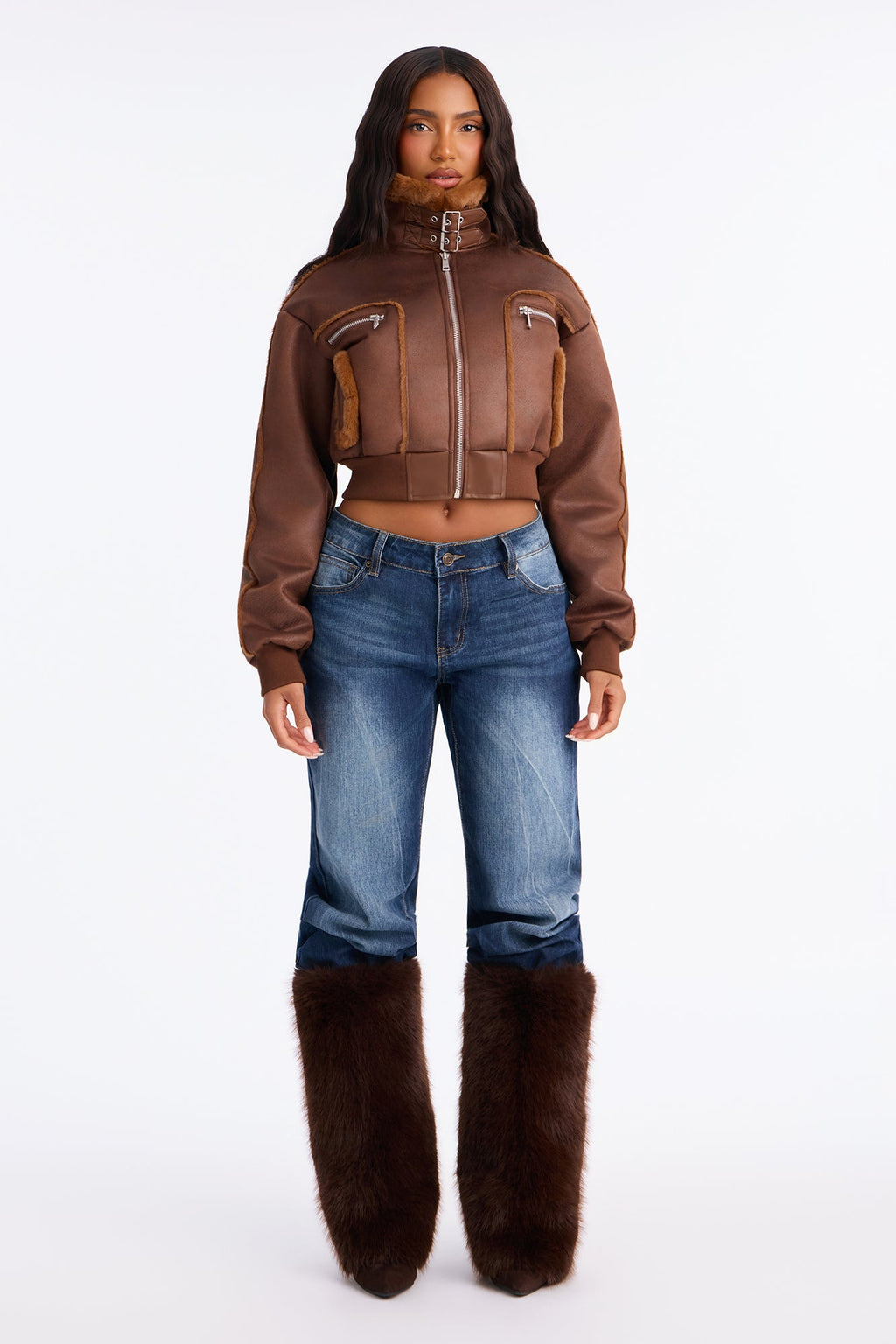 Fair Games Cropped Jacket - Chocolate/Combo