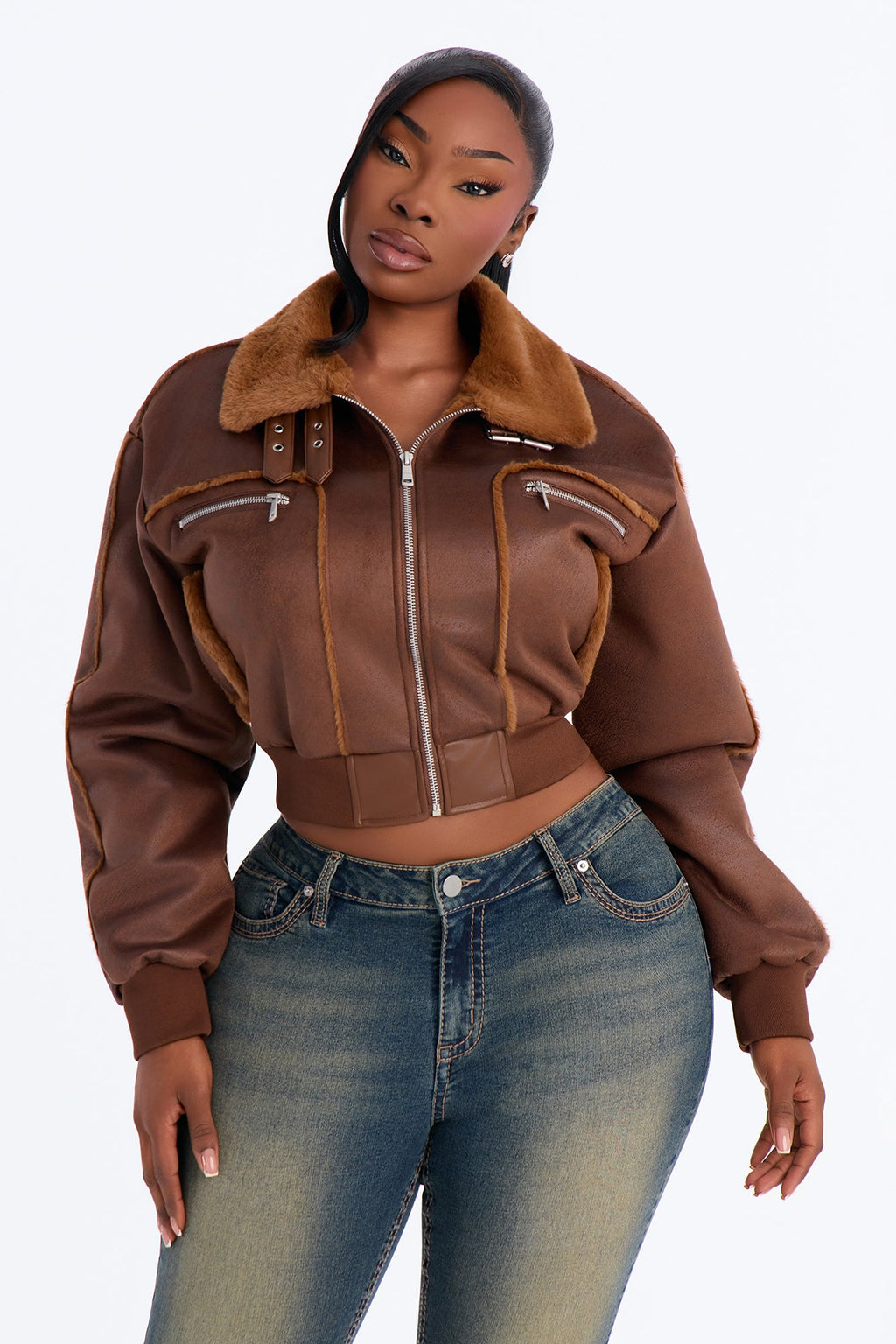 Fair Games Cropped Jacket - Chocolate/Combo