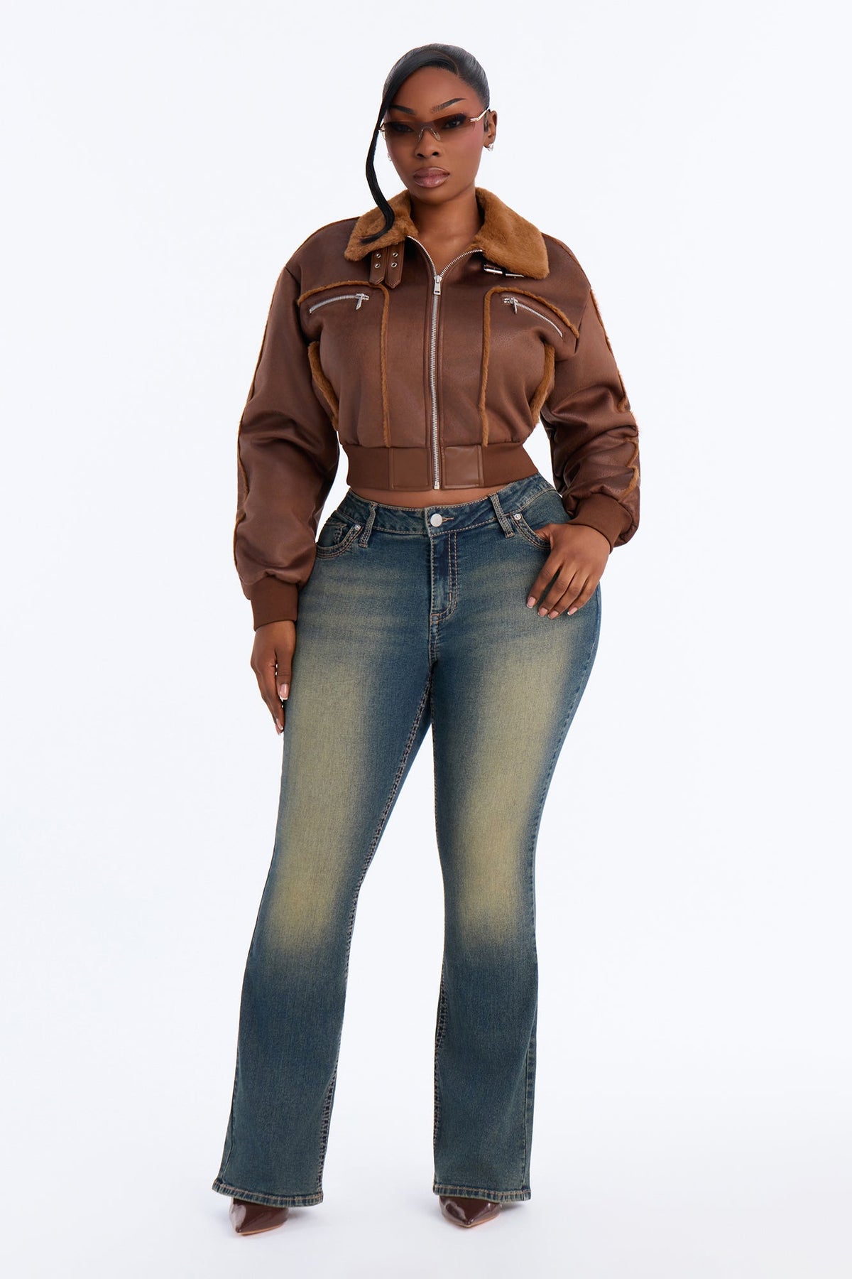 Fair Games Cropped Jacket - Chocolate/Combo
