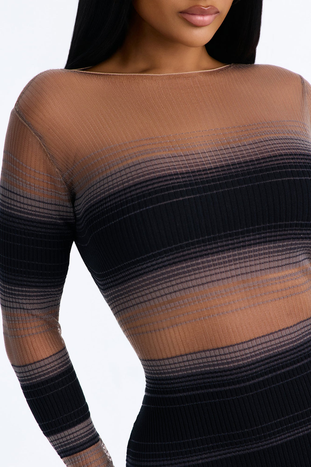 Leading The Way Striped Sweater Maxi Dress - Black/combo