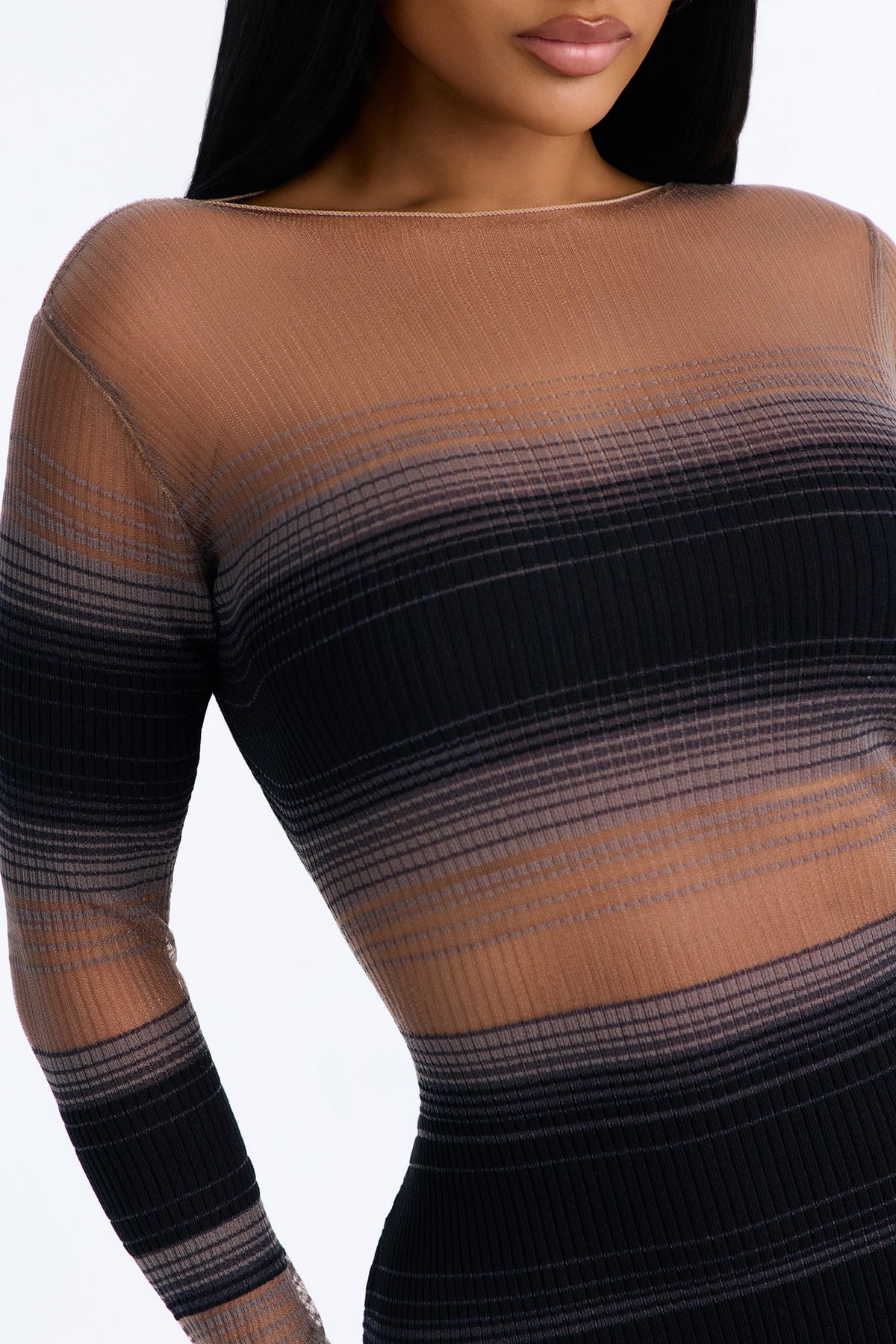 Leading The Way Striped Sweater Maxi Dress - Black/combo