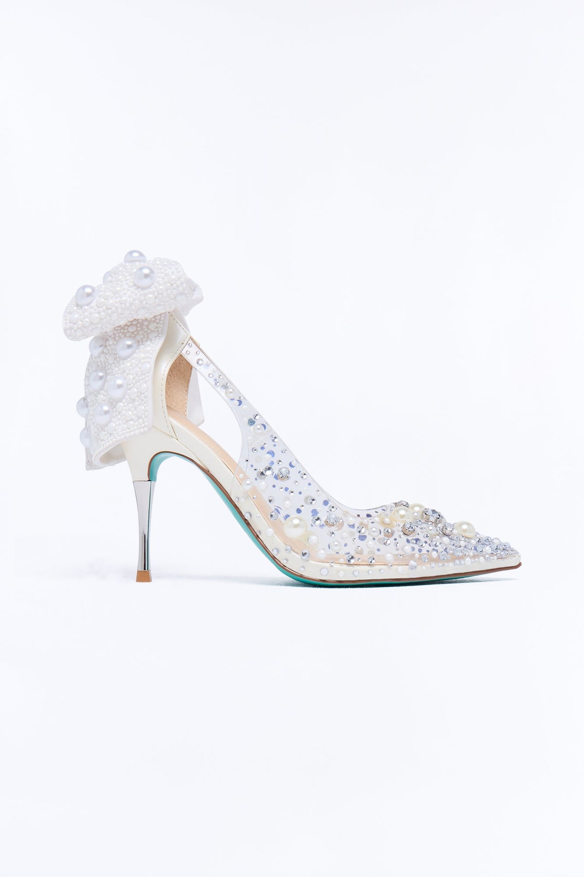 Betsey Johnson Esmy Embellished Heels - Pearl