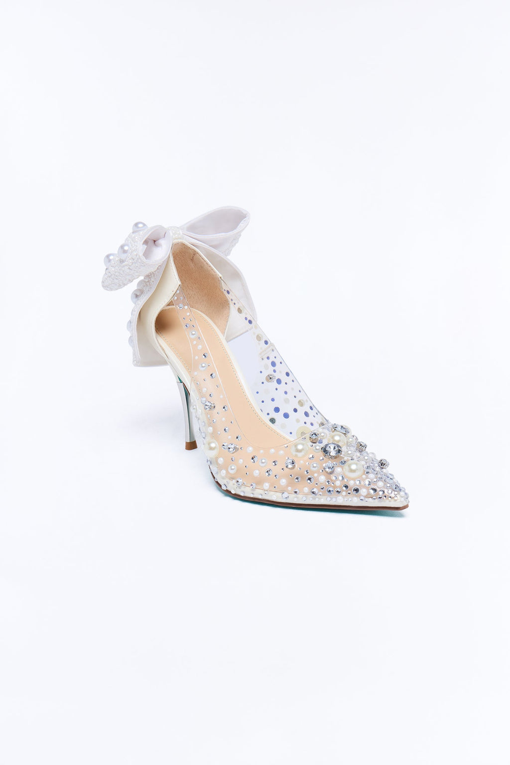 Betsey Johnson Esmy Embellished Heels - Pearl