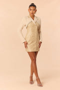 Raina Faux Leather Blazer Mini Dress - Taupe