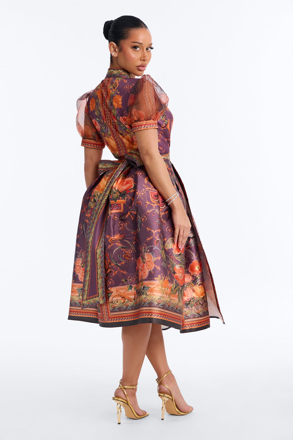 Meet Me At The Vineyard Floral Midi Dress - Plum/Multi