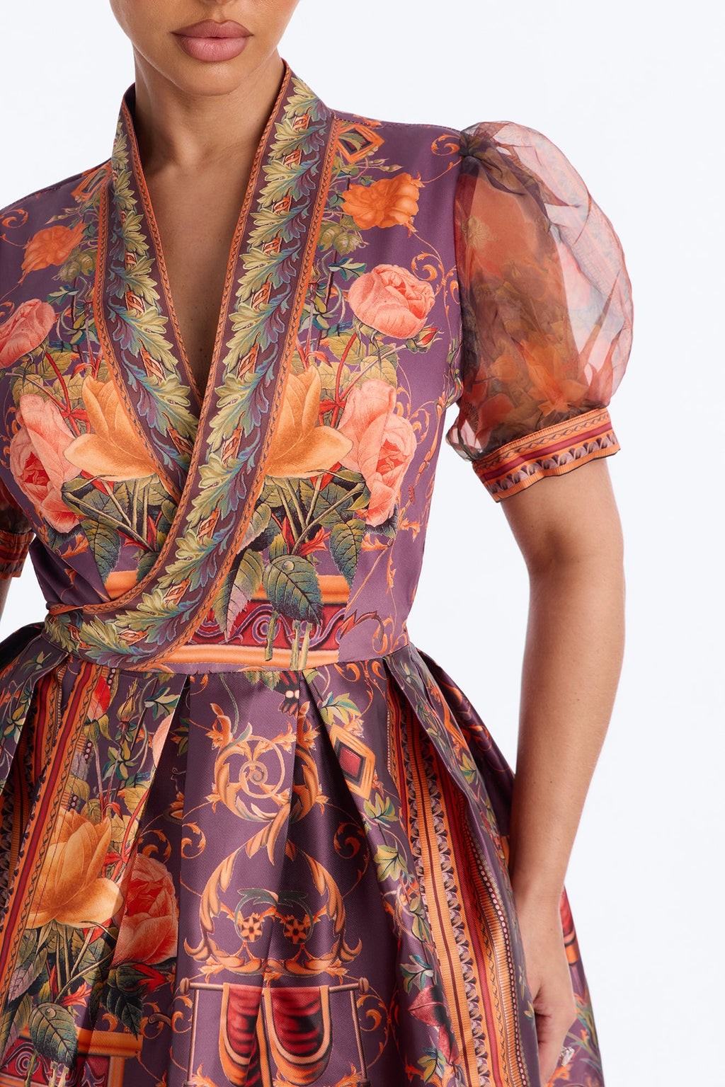 Meet Me At The Vineyard Floral Midi Dress - Plum/Multi