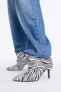 Dream Girl Overlay Heeled Booties - Black/White