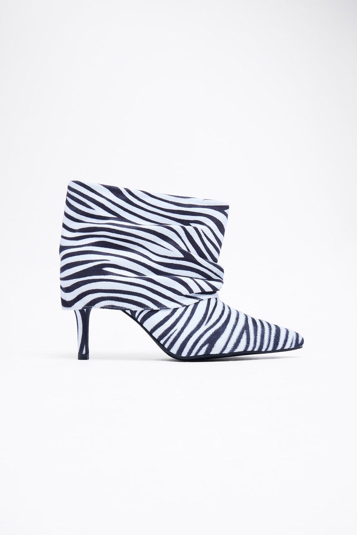 Dream Girl Overlay Heeled Booties - Black/White