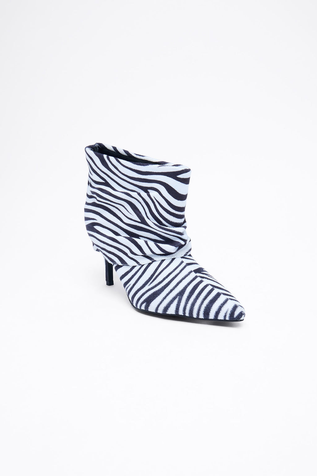 Dream Girl Overlay Heeled Booties - Black/White