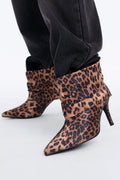 Dream Girl Overlay Heeled Booties - Leopard