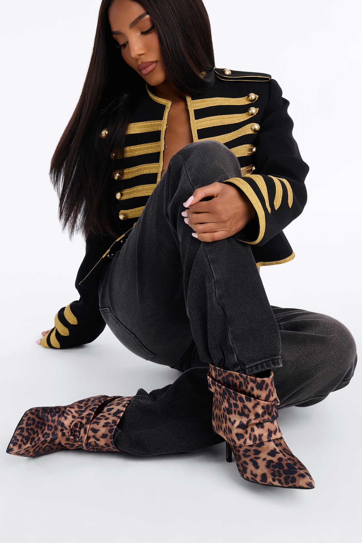 Dream Girl Overlay Heeled Booties - Leopard