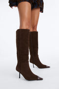 Day One Heeled Boots - Chocolate