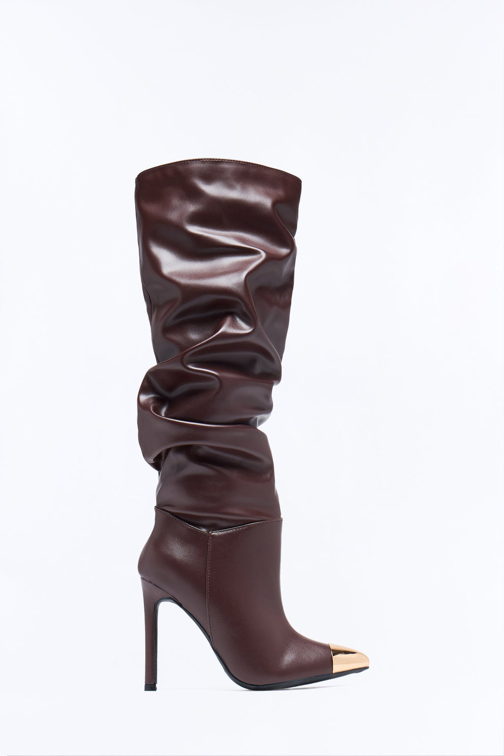 You Know Better Ruched Heeled Boots - Chocolate