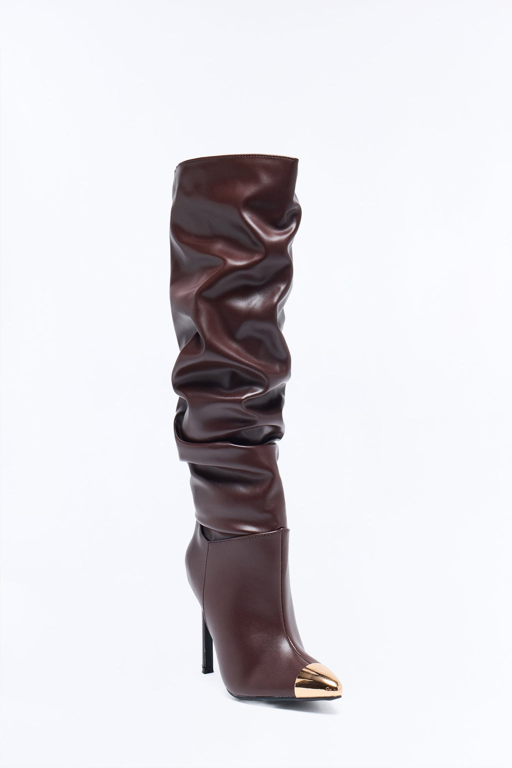 You Know Better Ruched Heeled Boots - Chocolate