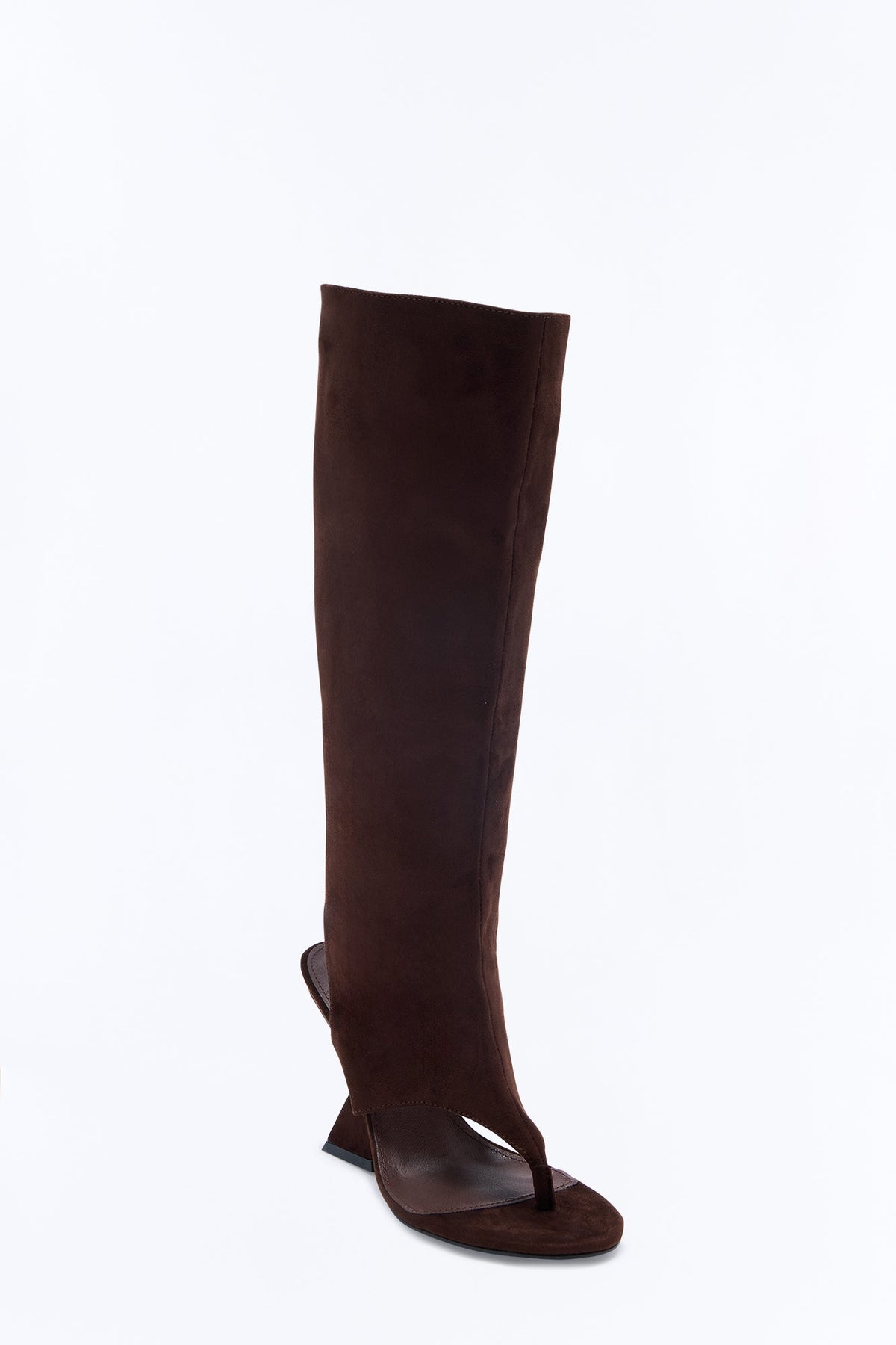 Full Power Thong Wedge Boots - Chocolate