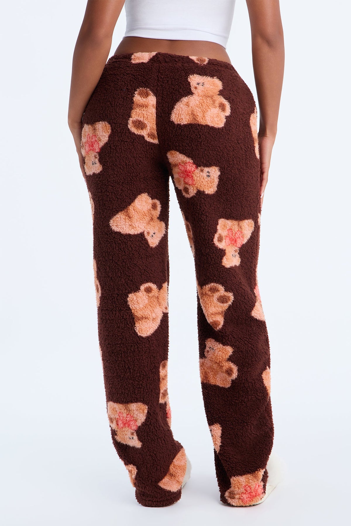 Cuddle Boo Sherpa PJ Pants - Brown/combo