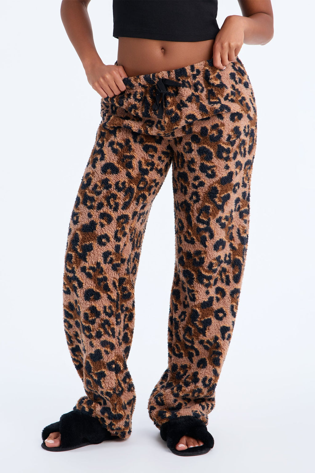 Cuddle Boo Sherpa PJ Pants - Leopard