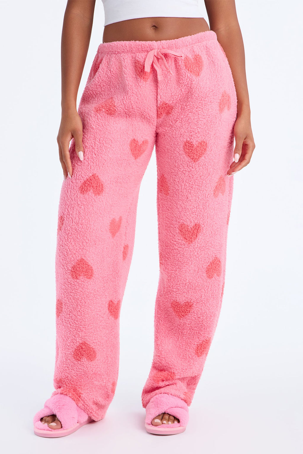 Cuddle Boo Sherpa PJ Pants - Pink/combo