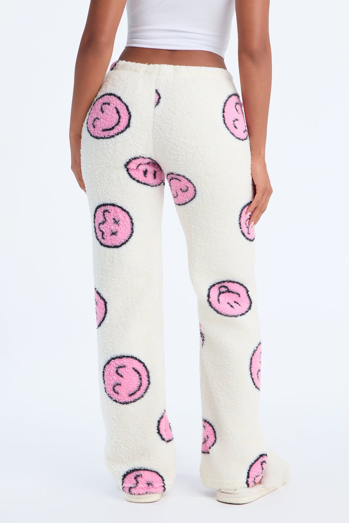 Cuddle Boo Sherpa PJ Pants - White/combo