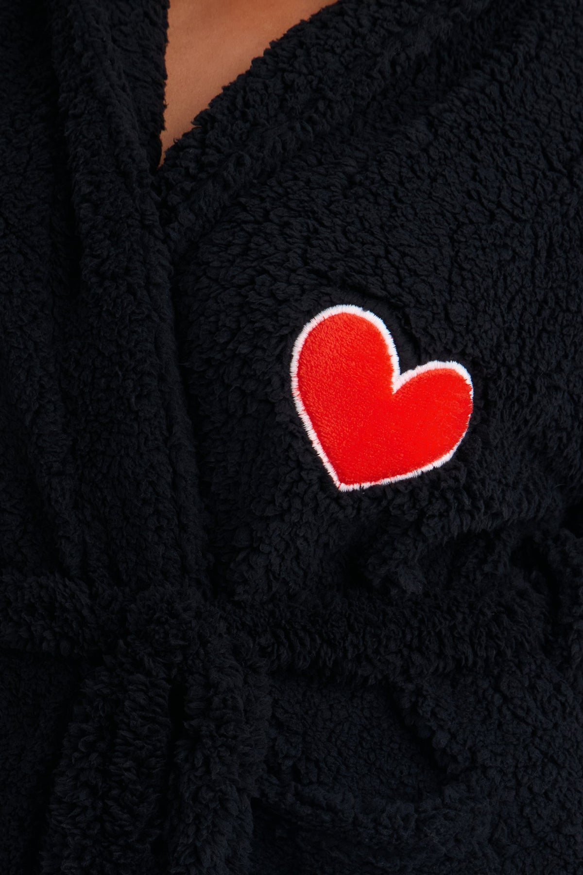 Cozy Love Plush Robe - Black