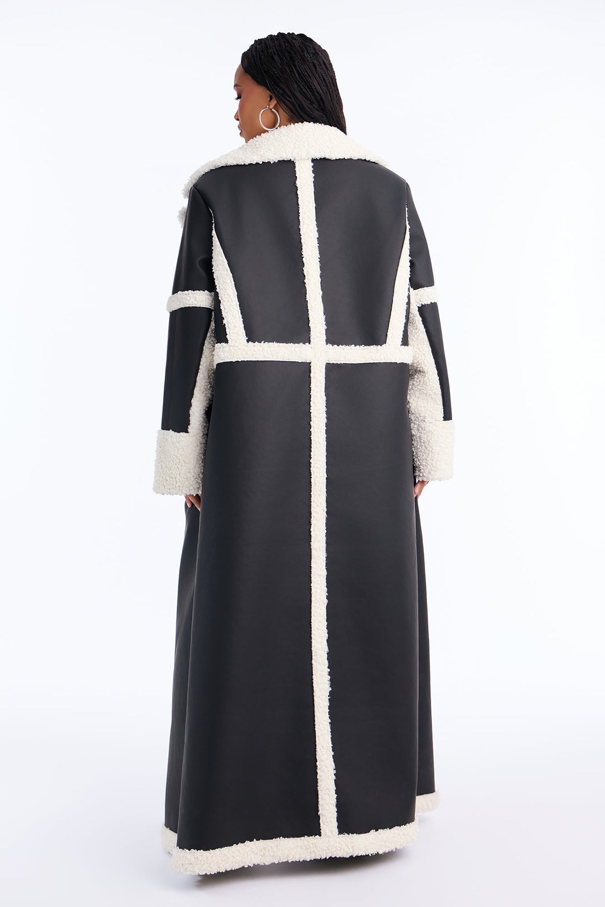 Calling Again Faux Leather Trench Coat - Black