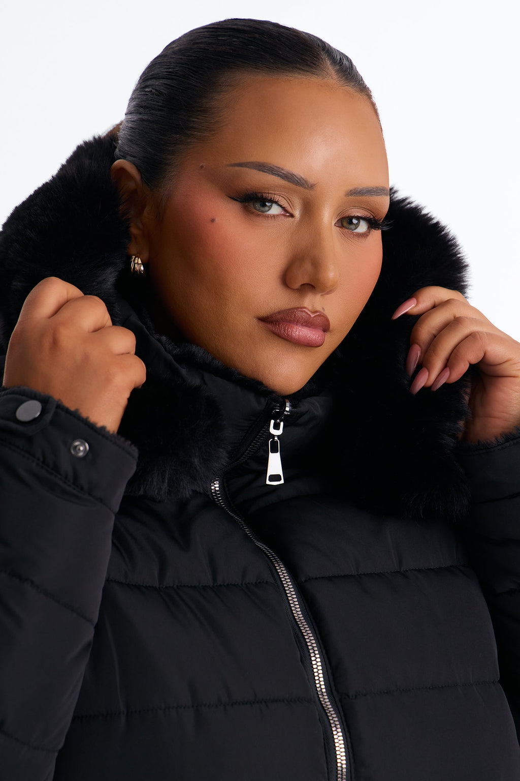 Fireplace Cozy Reversible Puffer Jacket - Black