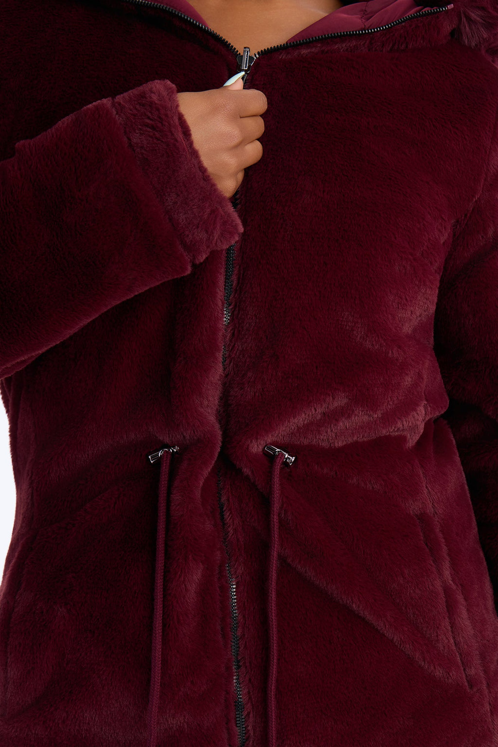 Fireplace Cozy Reversible Puffer Jacket - Burgundy
