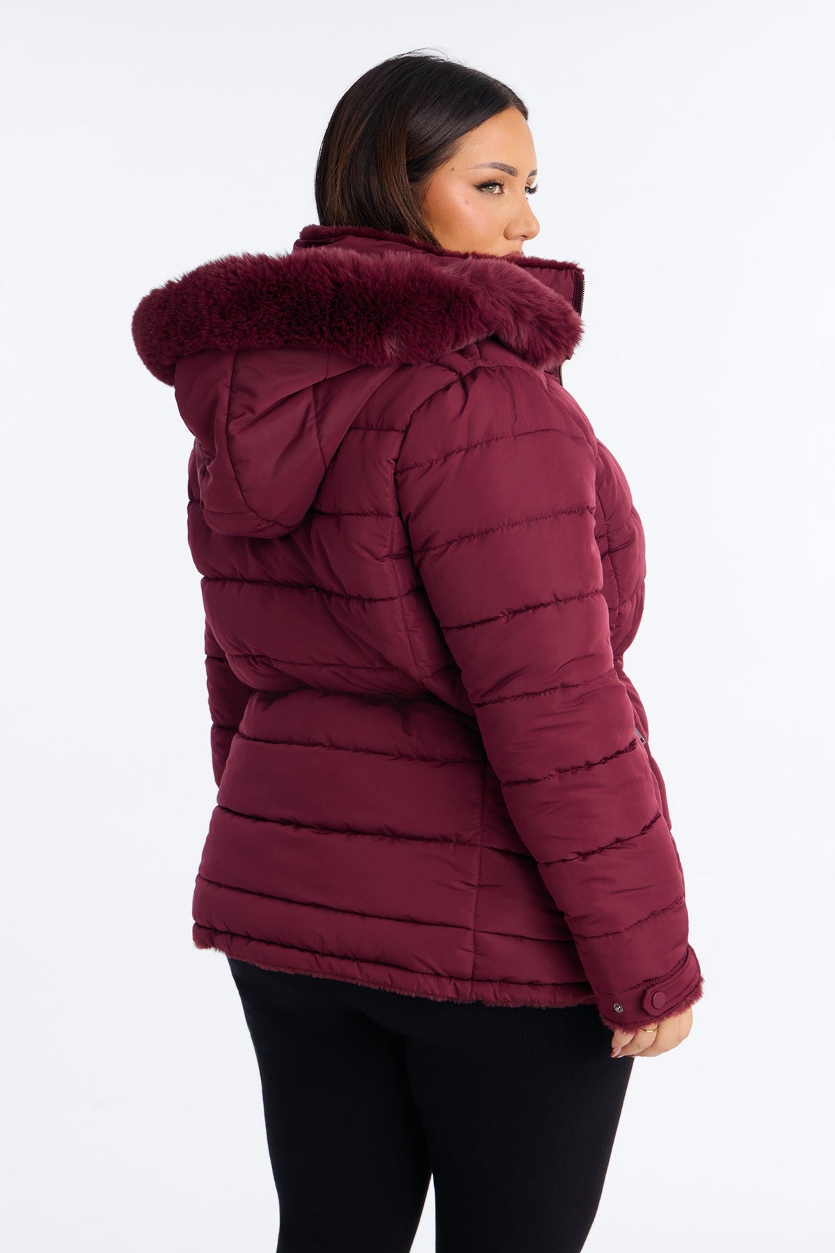 Fireplace Cozy Reversible Puffer Jacket - Burgundy