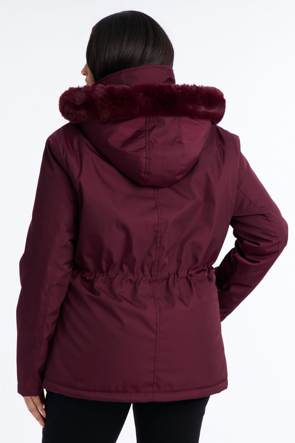 Daily Warmth Fur Lined Hooded Parka - Burgundy