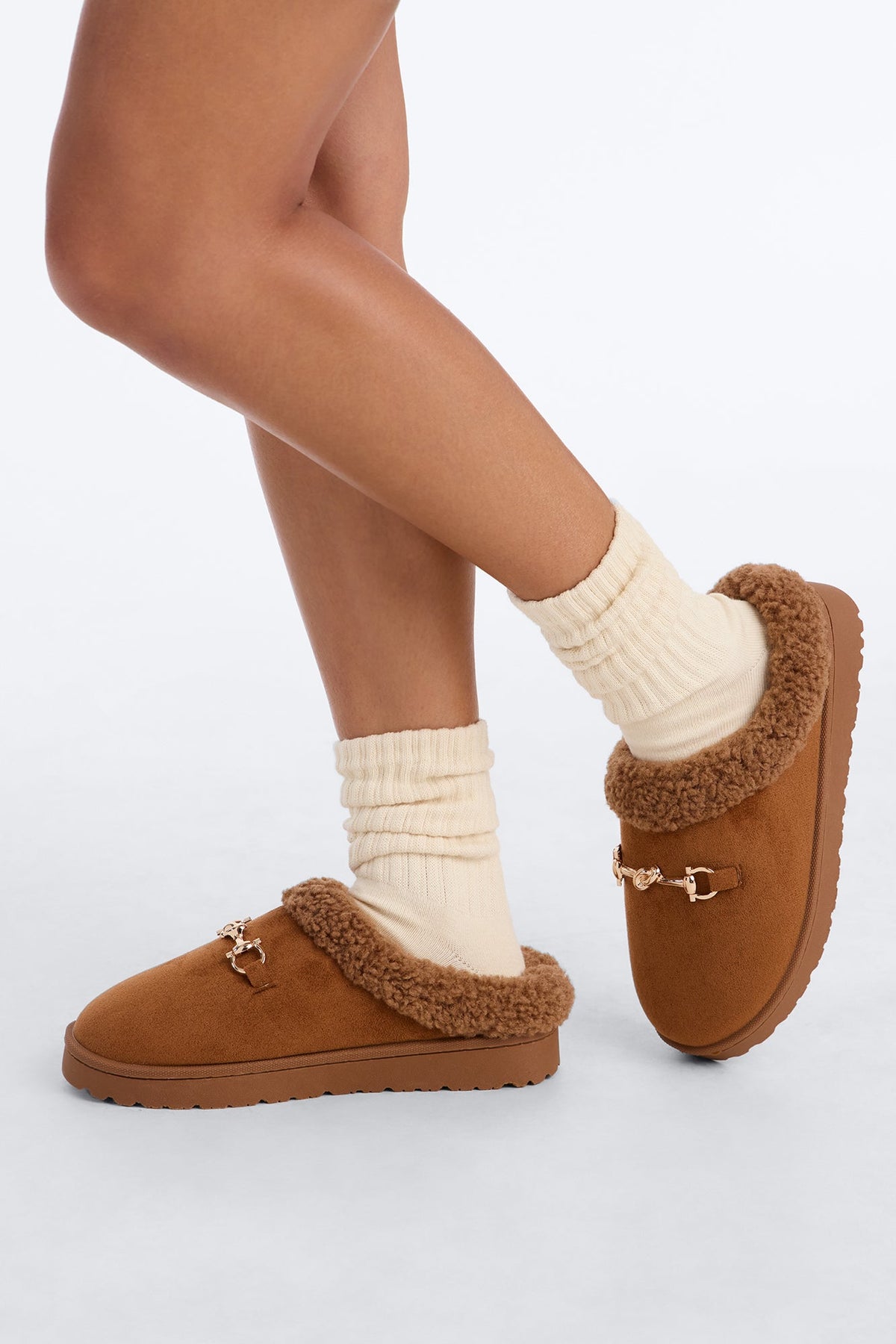 Stay in Motion Suede Flats - Chestnut