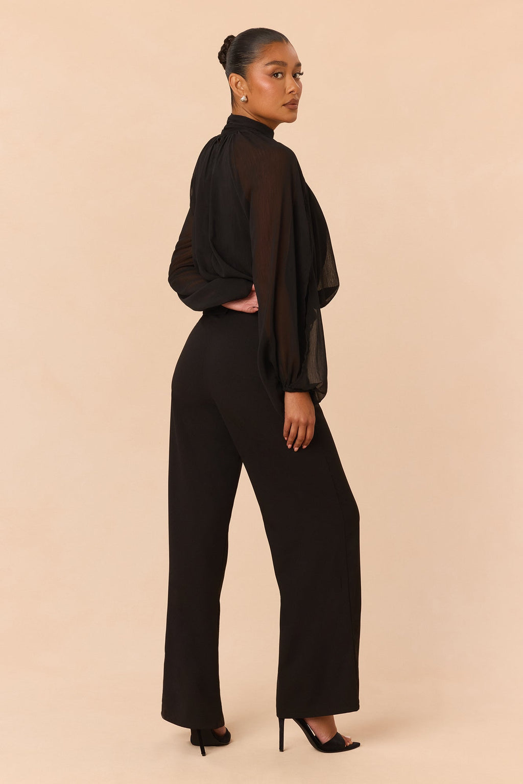 Arlette Blouse Pant Set - Black