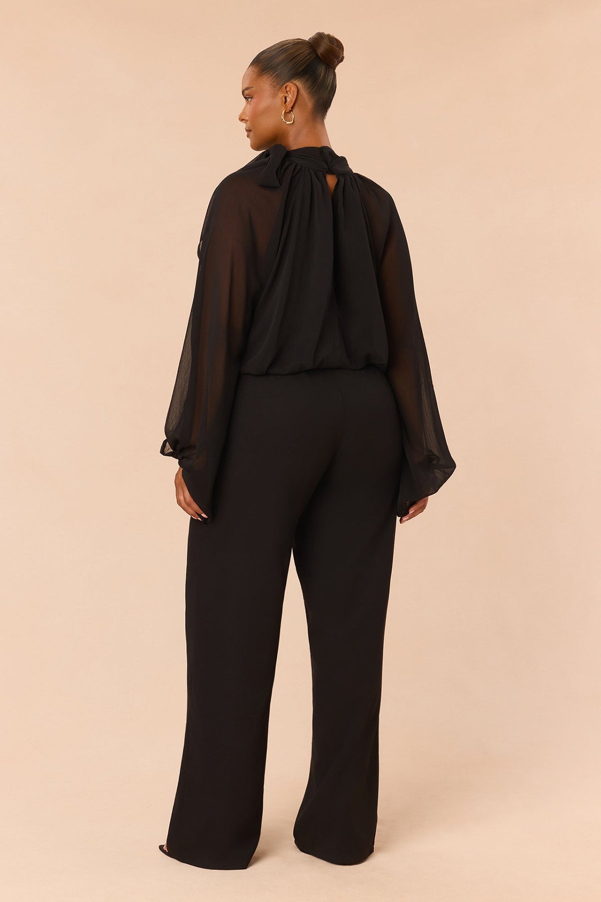 Arlette Blouse Pant Set - Black