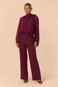 Arlette Blouse Pant Set - Wine